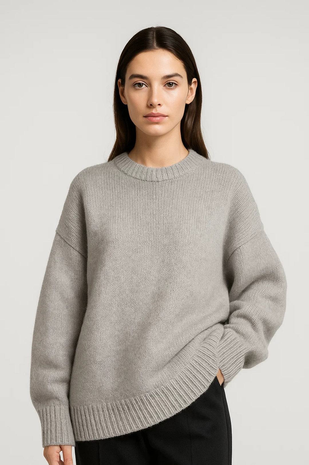 Oversized Damestrui | Ronde Hals met Verlaagde Schoudernaden | Comfort en Stijl