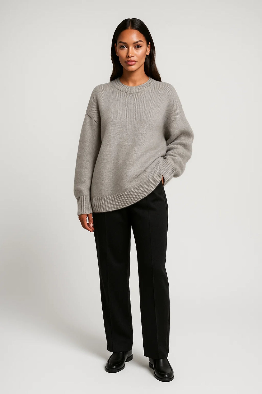 Oversized Damestrui | Ronde Hals met Verlaagde Schoudernaden | Comfort en Stijl