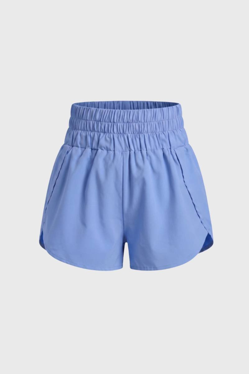 Korte Broek Dames - Hoge Taille Elastiek | Sportief — Lichtblauw