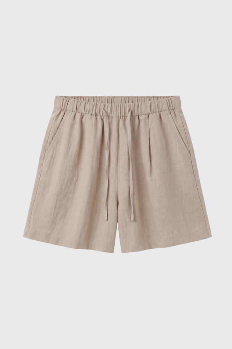 Korte Broek Dames - Losse Pasvorm | Elastische Tailleband — Beige