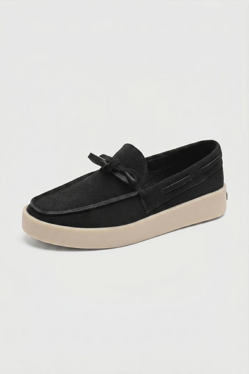 Loafers Heren - Casual met Vetersluiting | Moderne Zool — Zwart