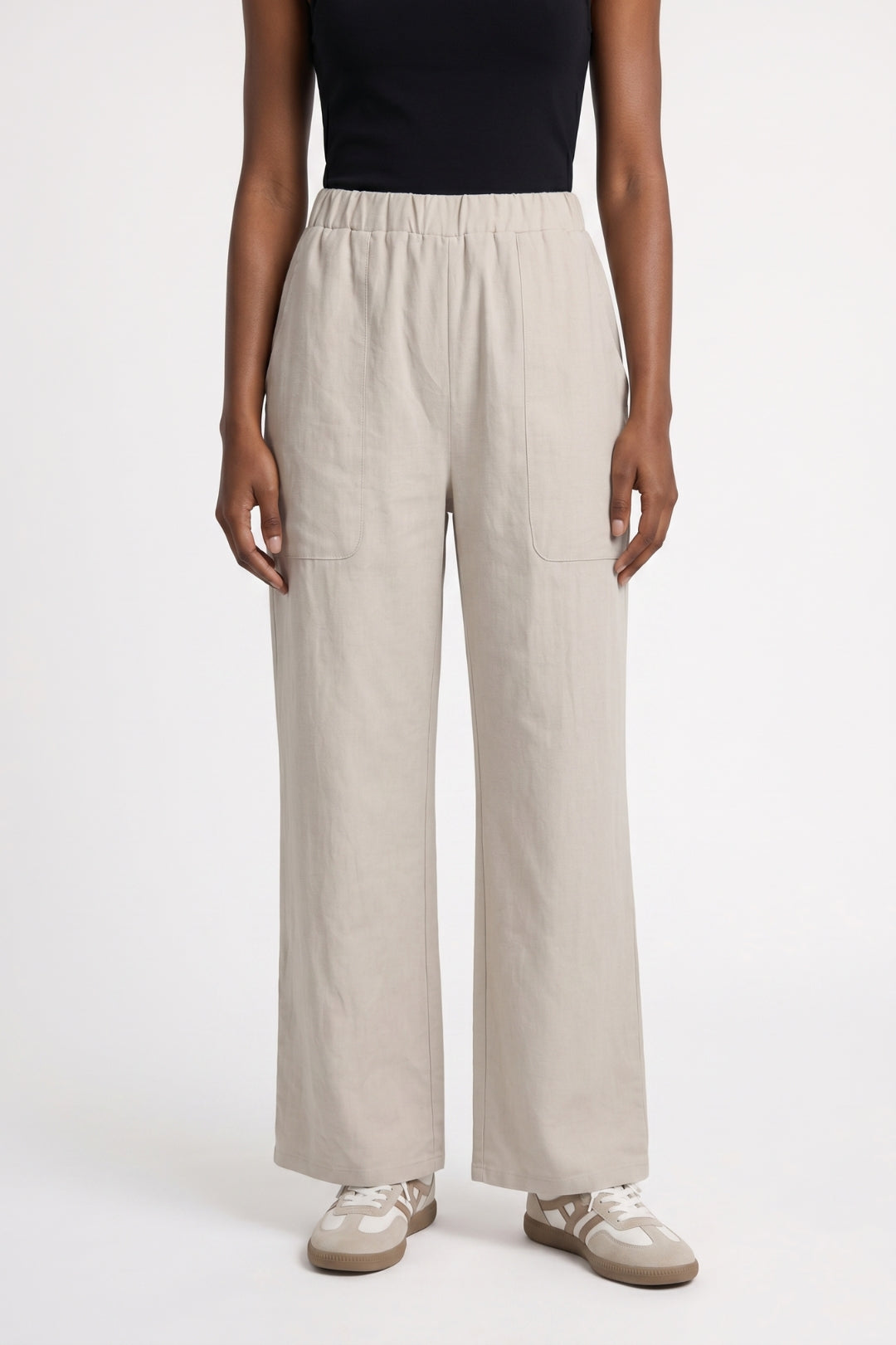 Wijde Broek Dames - Relaxed met Elastische Taille | Zakjes
