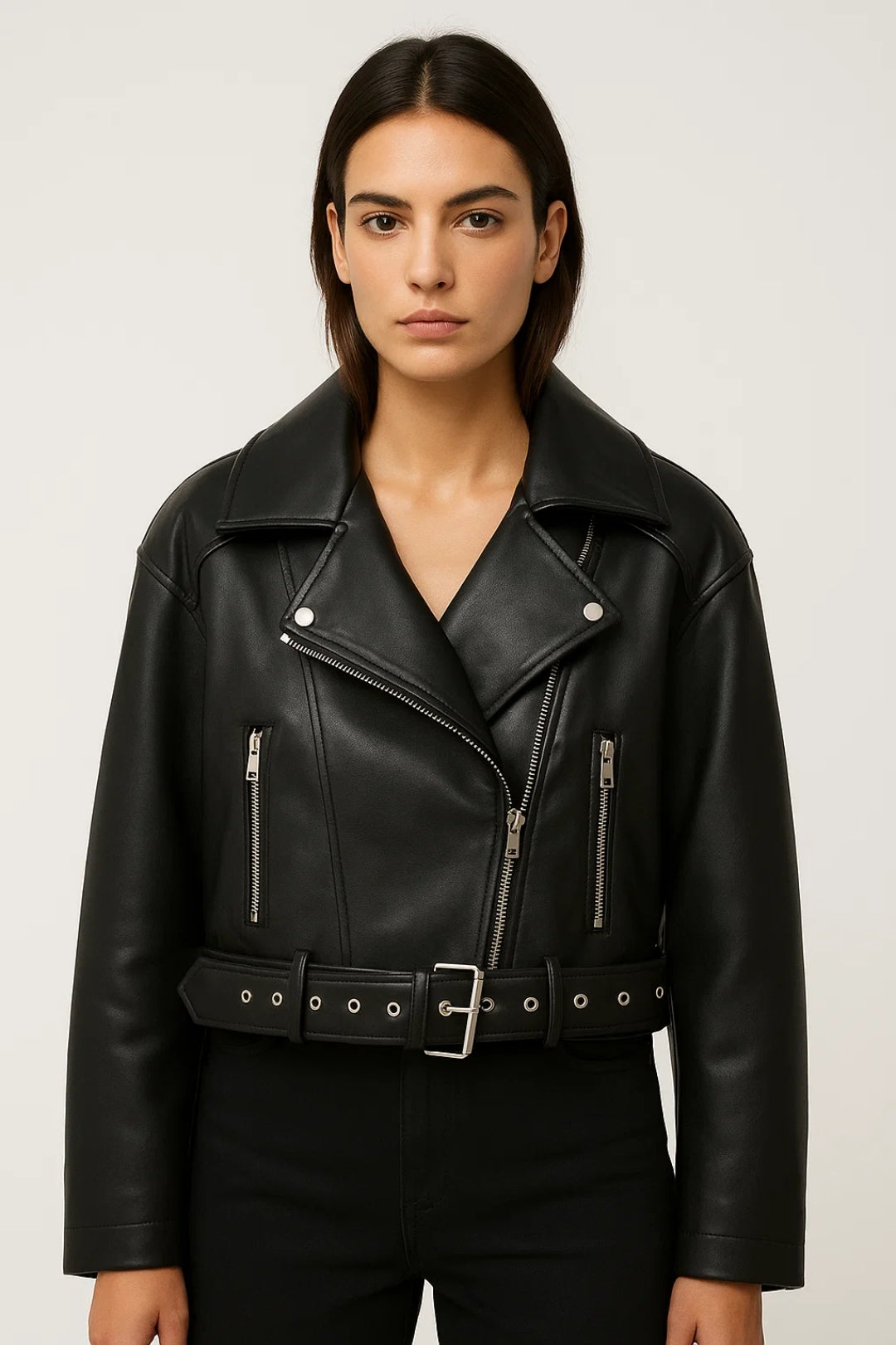 Dames Jas | Elegant Cropped | Asymmetrische Rits | Herfst