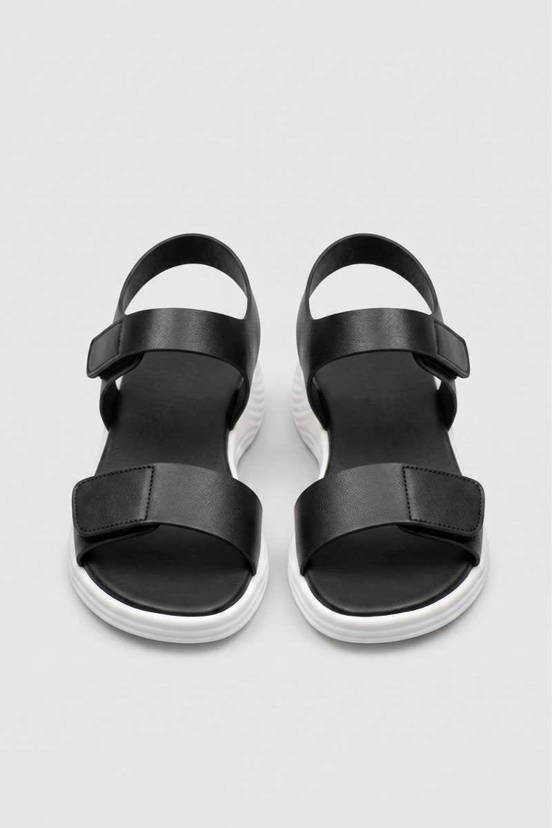 Sandalen Dames - Velcro Platform | Comfortabel — Zwart