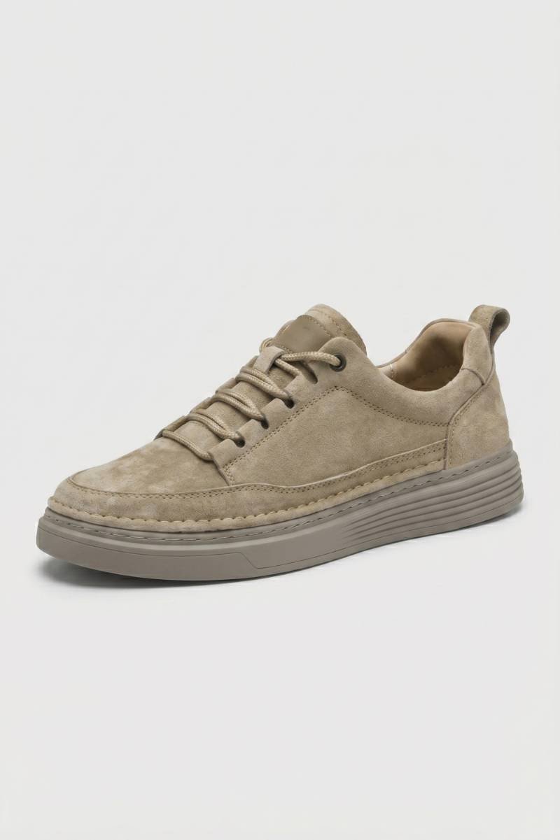 Sneaker Heren - Casual Platform Schoen | Veters — Taupe