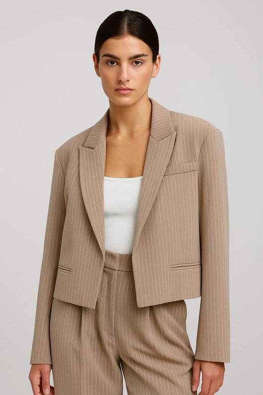Korte Blazer | Damesjasje met Fijne Strepen | Modern en Professioneel