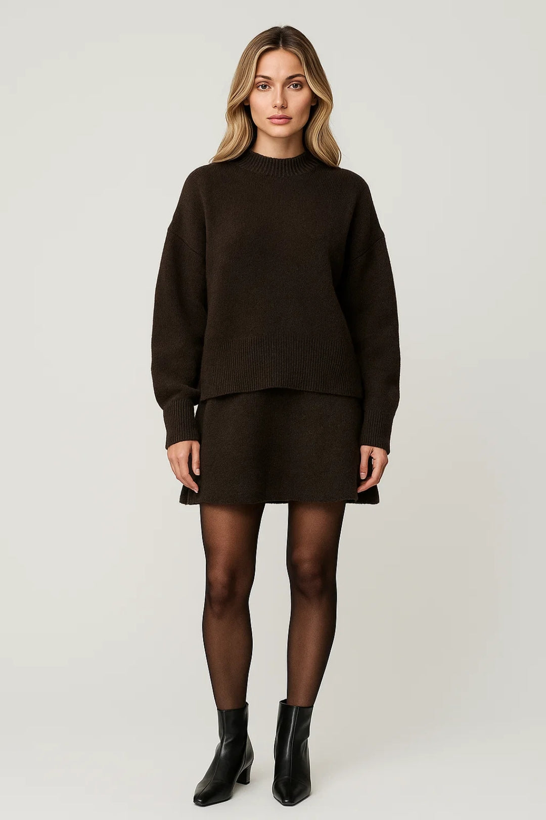 2-Delige Dames Set | Gebreide Trui met Rok | Warm en Minimalistisch