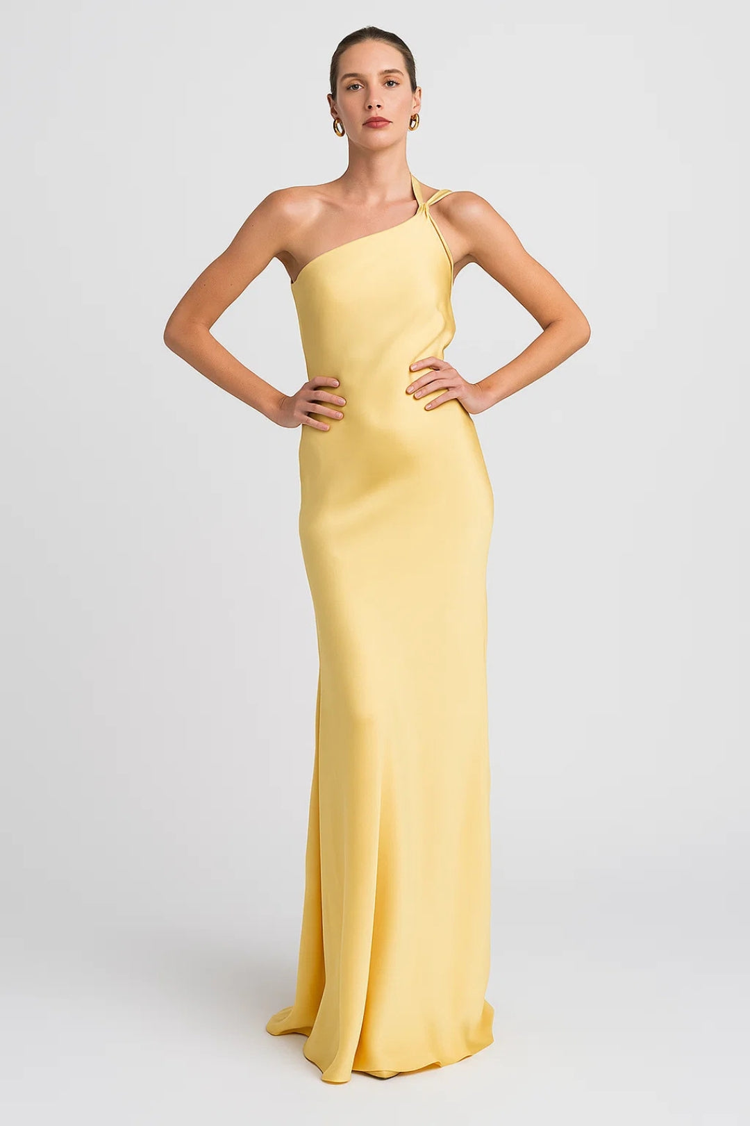 Asymmetrische Maxi Jurk | Vloeiend Satijnlook | Elegant voor Feestelijke Gelegenheden