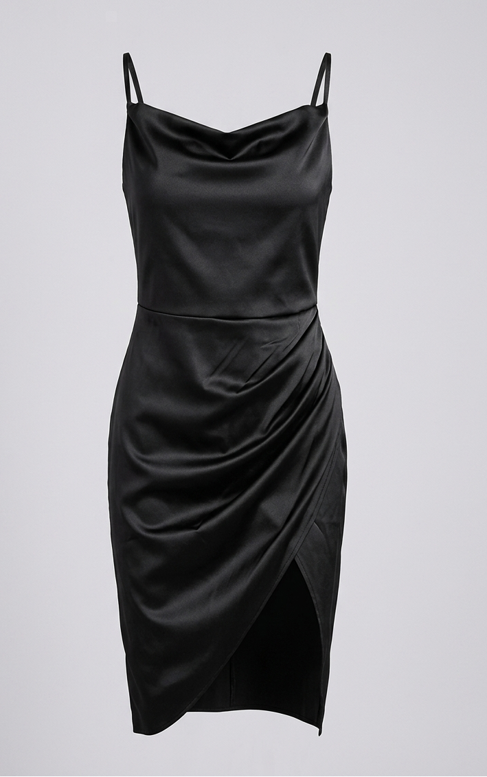 Anouk - Avondjurk dames elegant en aansluitend met hoge split en dunne bandjes