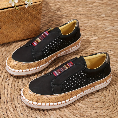 Anouk - Boho Comfort Instappers Dames met Kurken Plateauzool en Ademende Pasvorm