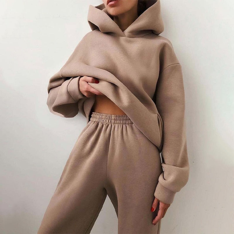 Anouk - Dames Loungewear Set Oversized met Capuchon en Elastische Taille