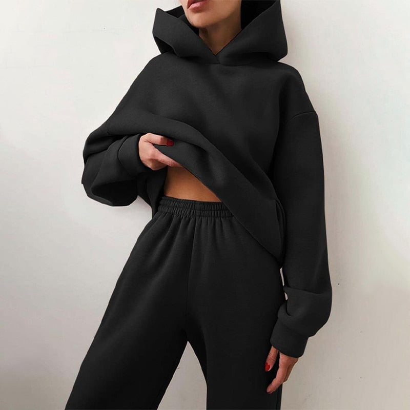 Anouk - Dames Loungewear Set Oversized met Capuchon en Elastische Taille