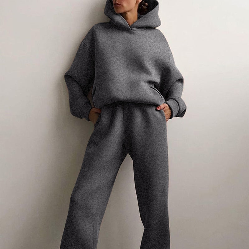 Anouk - Dames Loungewear Set Oversized met Capuchon en Elastische Taille