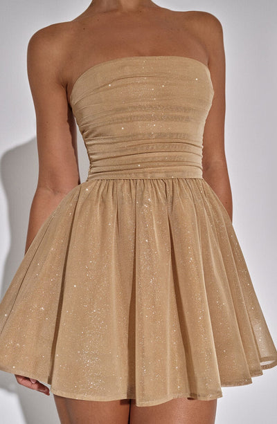 Anouk - Chique Bruiloft Gastenjurk Dames Strapless met Uitlopende Rok