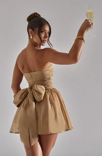 Anouk - Chique Bruiloft Gastenjurk Dames Strapless met Uitlopende Rok