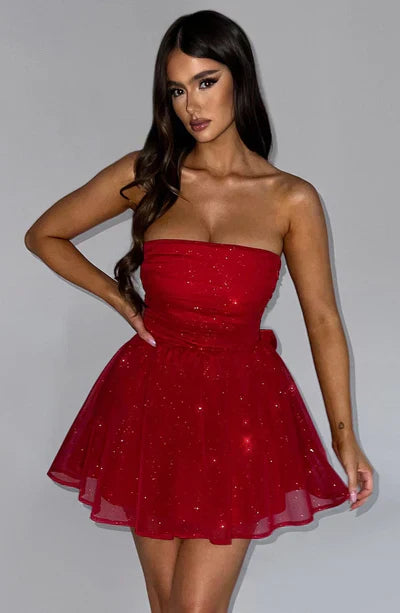 Anouk - Chique Bruiloft Gastenjurk Dames Strapless met Uitlopende Rok