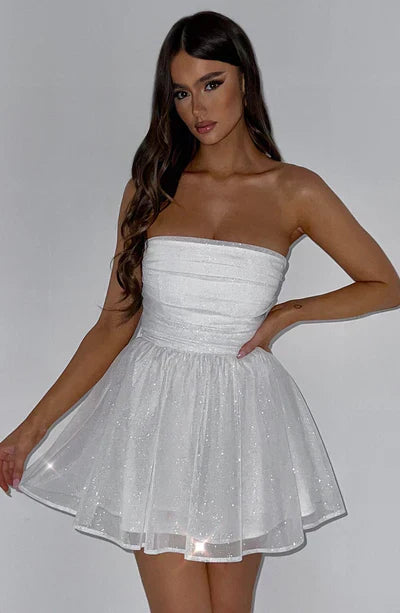 Anouk - Chique Bruiloft Gastenjurk Dames Strapless met Uitlopende Rok