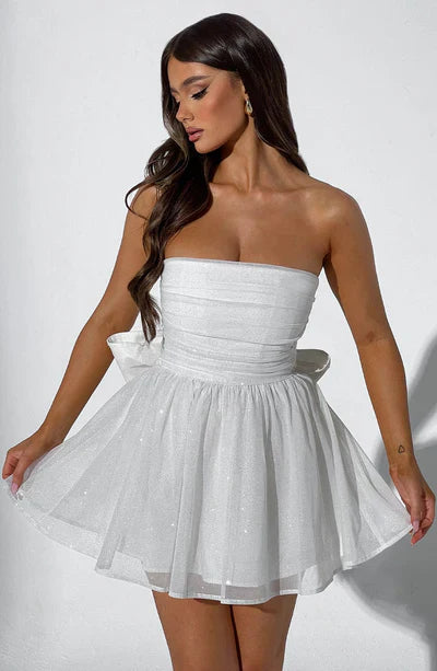 Anouk - Chique Bruiloft Gastenjurk Dames Strapless met Uitlopende Rok