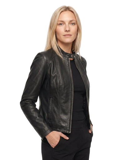 Anouk - Dames Bikerjas Leren Stijl voor de Herfst met Ritssluiting