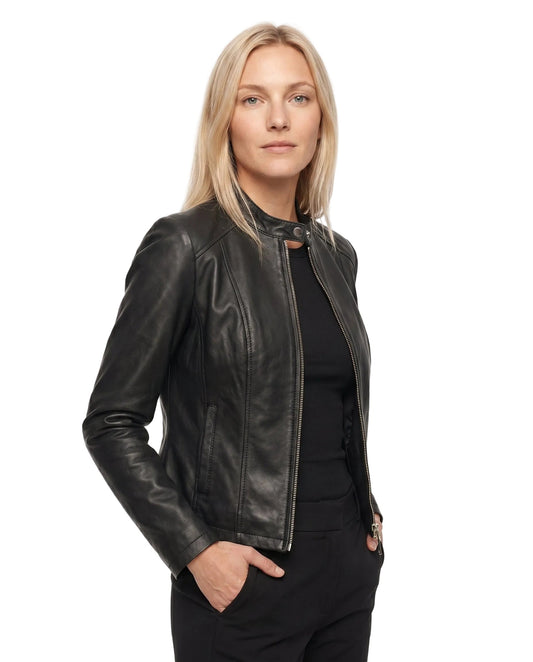 Anouk - Dames Bikerjas Leren Stijl voor de Herfst met Ritssluiting