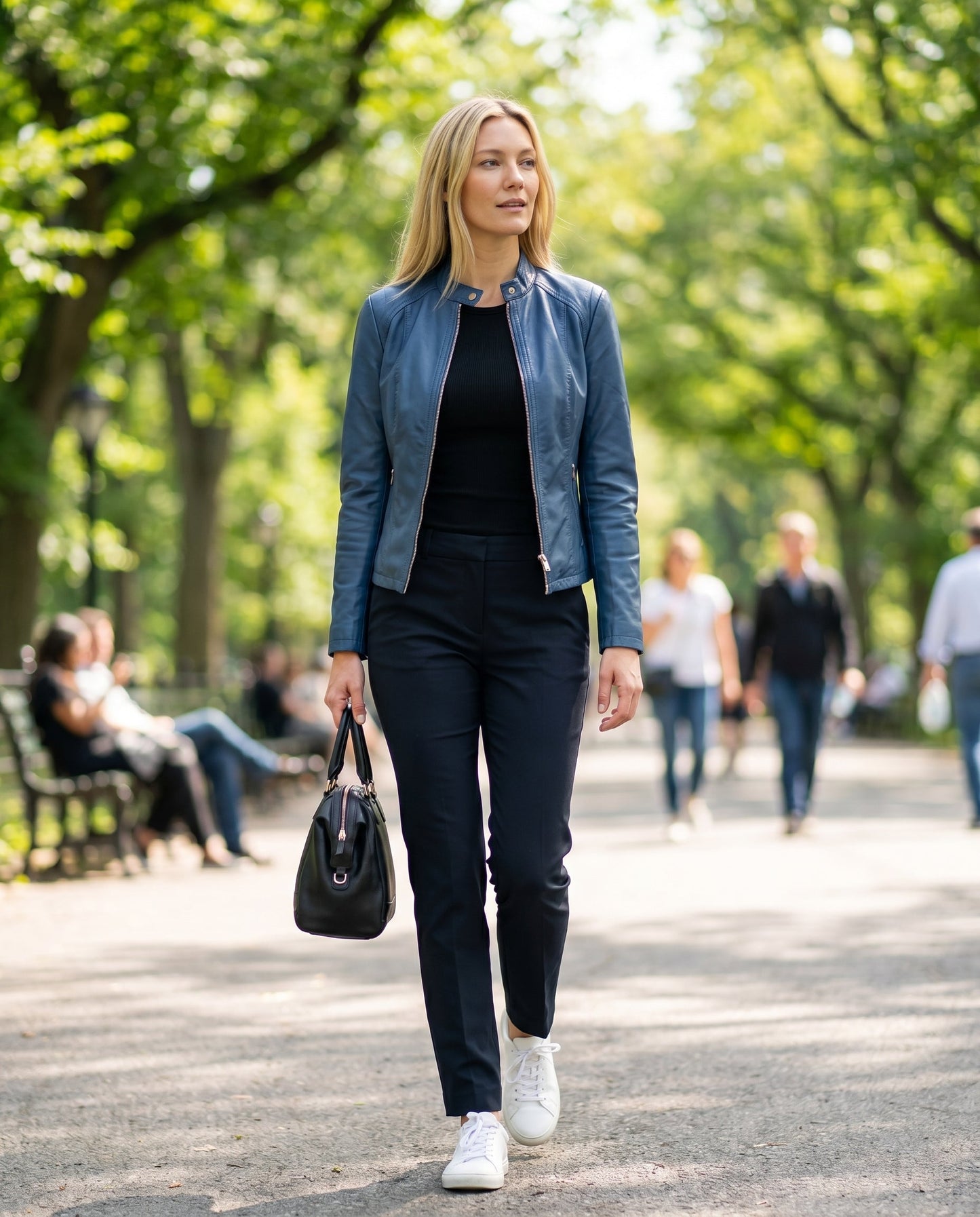 Anouk - Dames Bikerjas Leren Stijl voor de Herfst met Ritssluiting