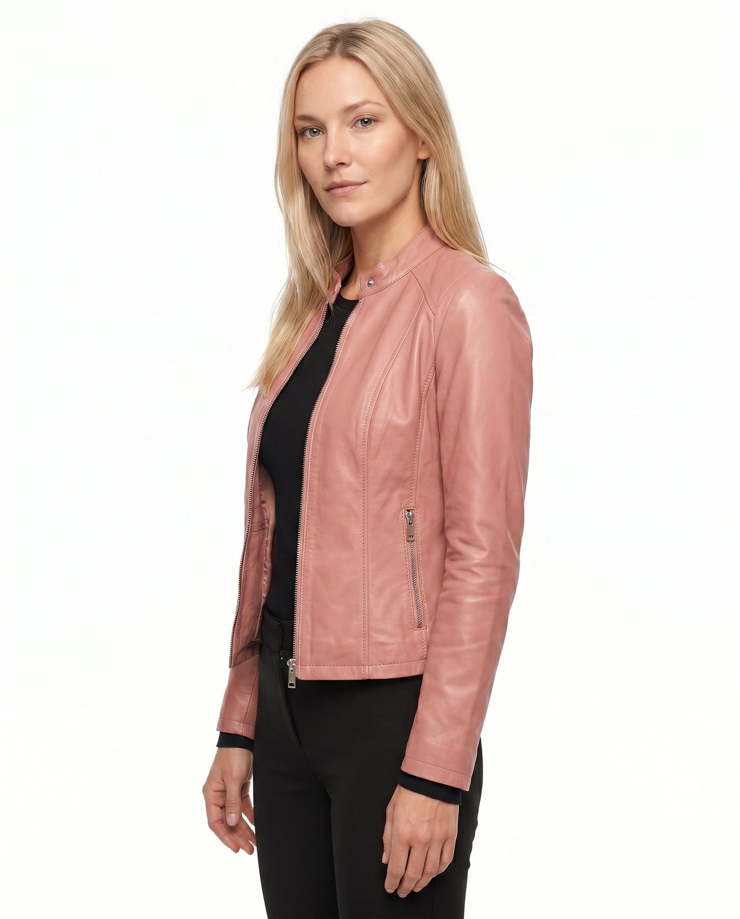 Anouk - Dames Bikerjas Leren Stijl voor de Herfst met Ritssluiting