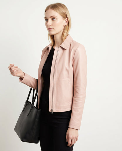 Anouk - Dames Bikerjas Leren Stijl voor de Herfst met Ritssluiting