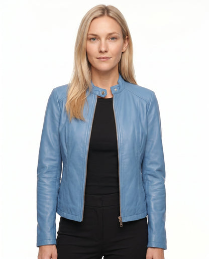 Anouk - Dames Bikerjas Leren Stijl voor de Herfst met Ritssluiting