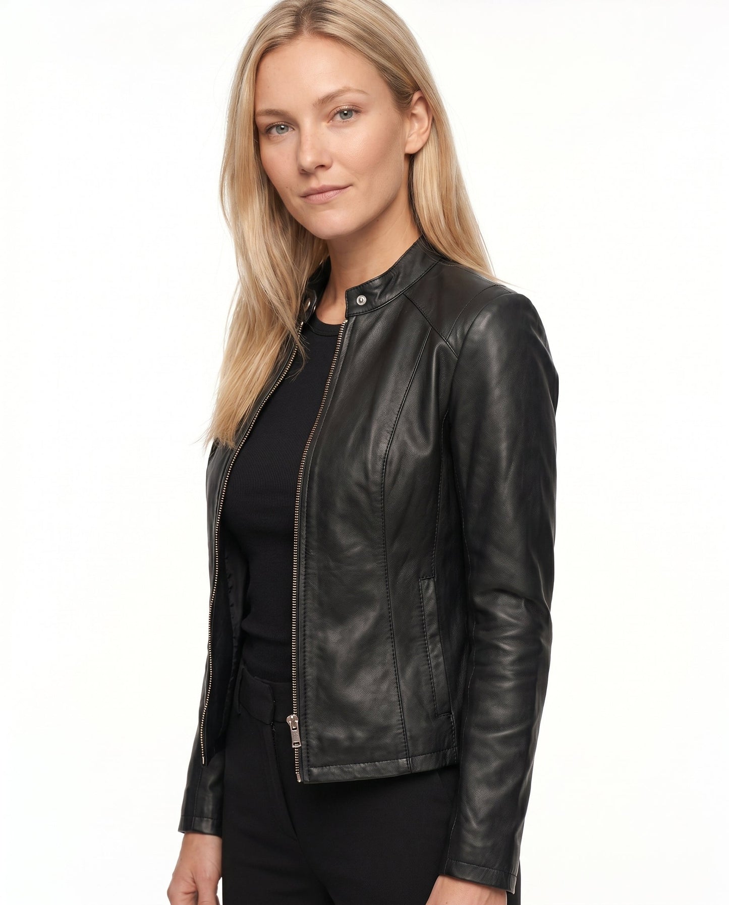 Anouk - Dames Bikerjas Leren Stijl voor de Herfst met Ritssluiting