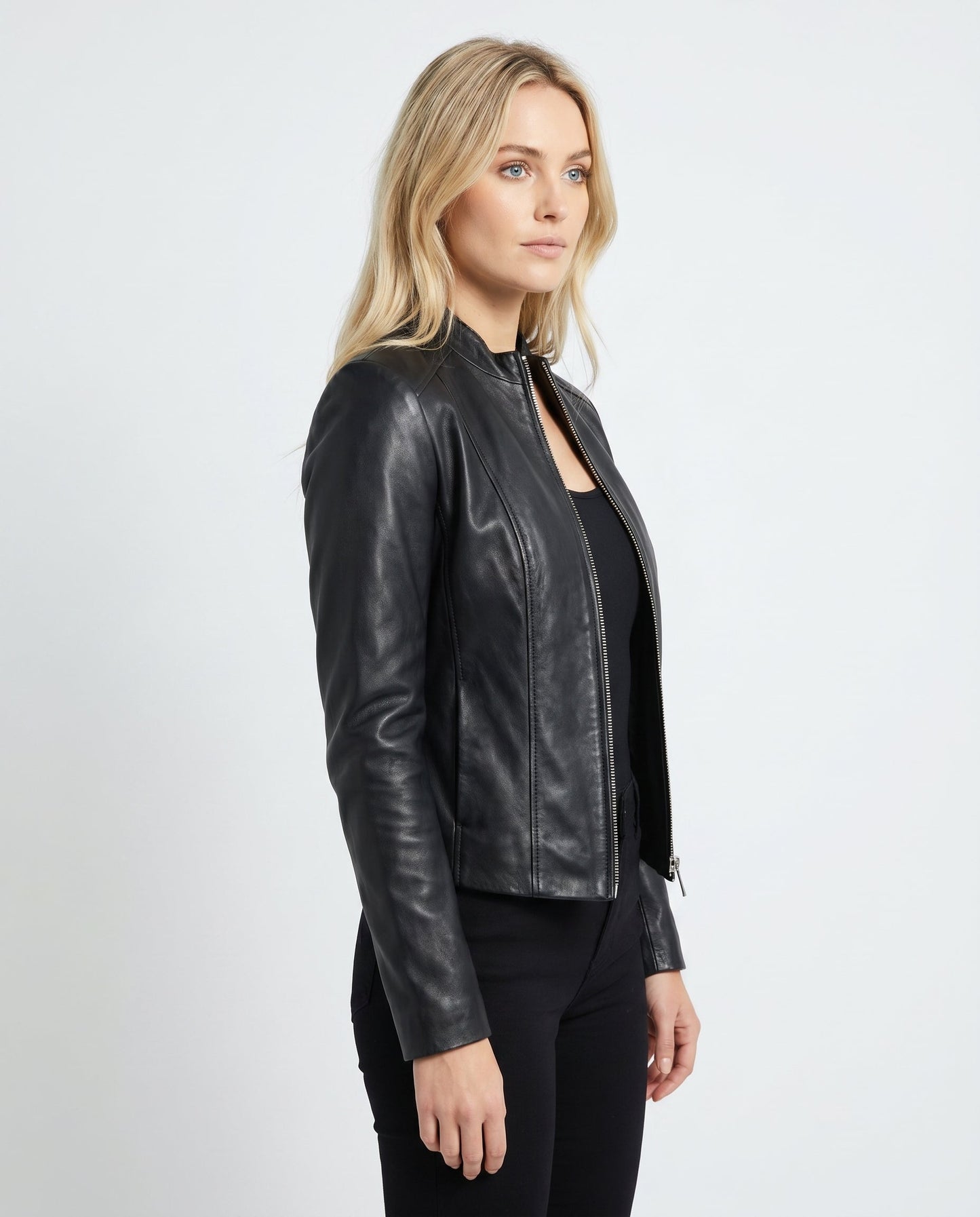 Anouk - Dames Bikerjas Leren Stijl voor de Herfst met Ritssluiting
