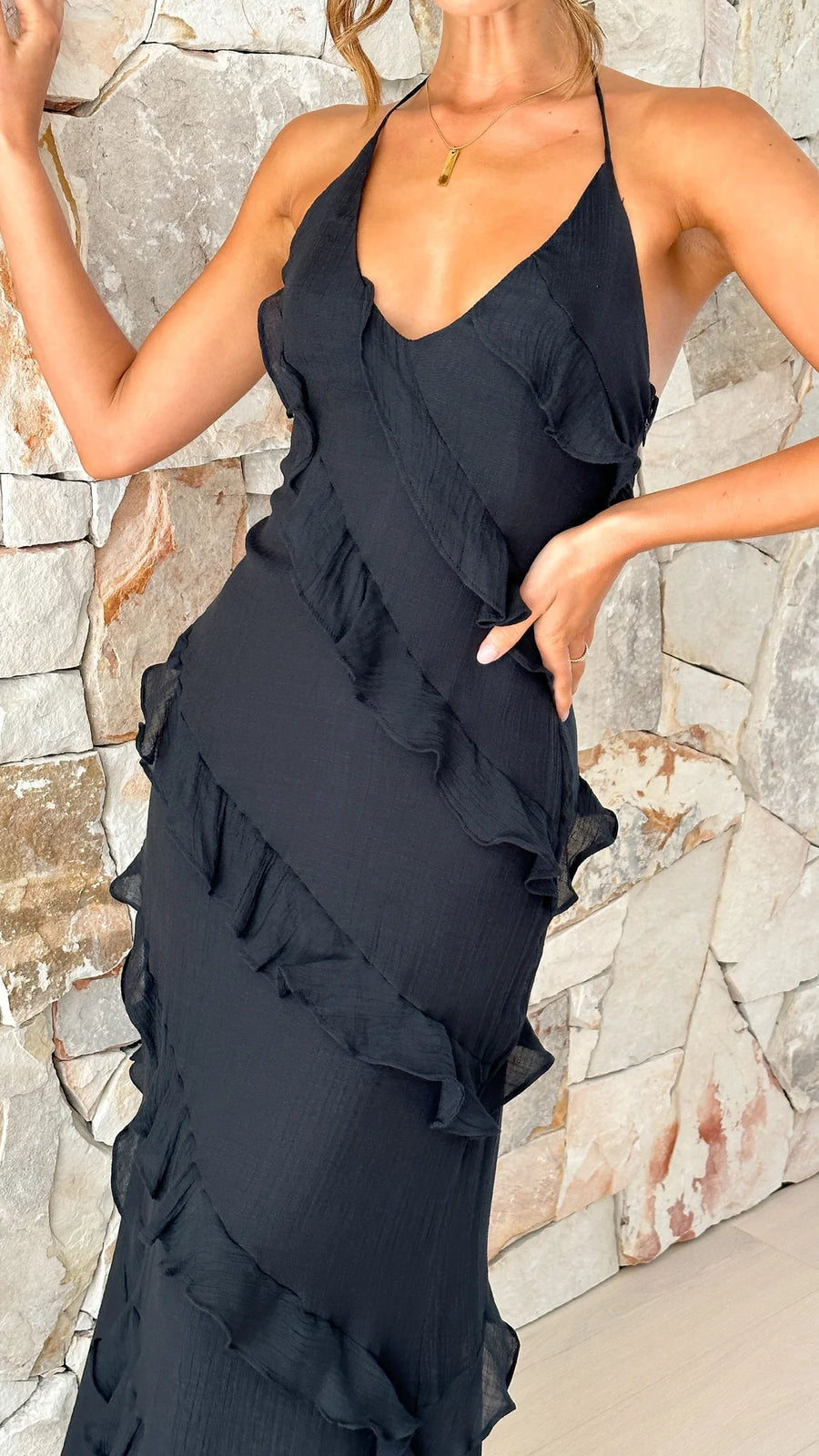 Anouk - Elegante Zomerjurk Dames met Spaghettibandjes en Ruches