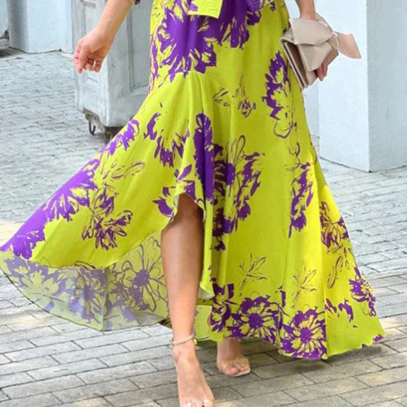 Anouk - Feestelijke Bruiloft Gastenjurk Dames met Off-Shoulder en Strikceintuur
