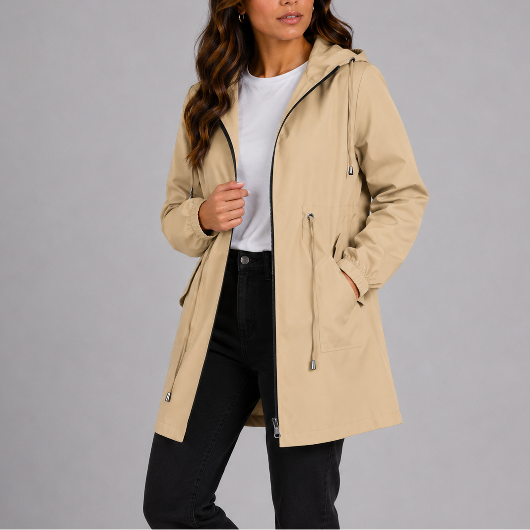Anouk - Regenjas dames waterdicht met capuchon en ruime zakken