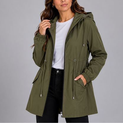 Anouk - Regenjas dames waterdicht met capuchon en ruime zakken