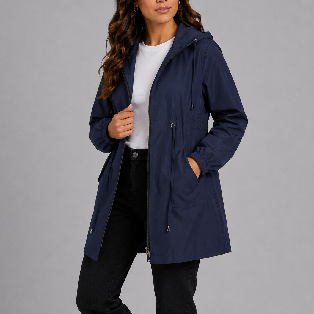 Anouk - Regenjas dames waterdicht met capuchon en ruime zakken