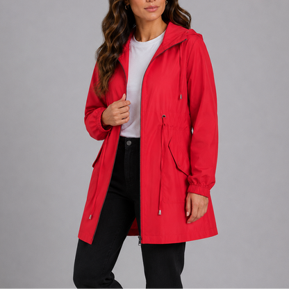 Anouk - Regenjas dames waterdicht met capuchon en ruime zakken