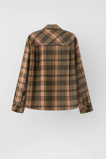 Asymmetrisch Damesjack | Ruitdessin met Opstaande Kraag | Elegant en Uniek