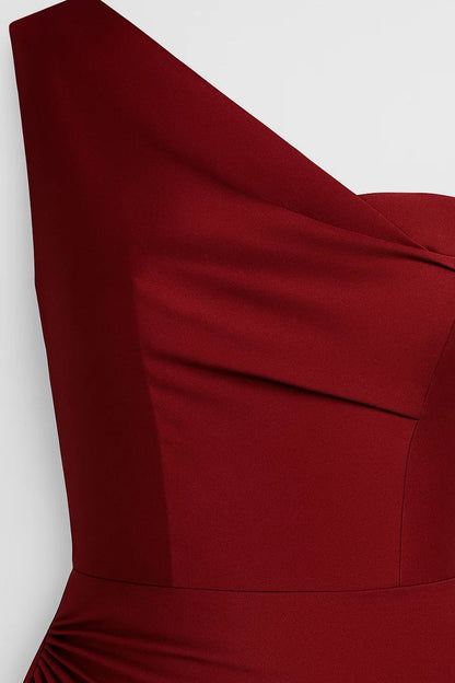 Asymmetrische Avondjurk | Elegante Drapering met Split | Lichtgewicht en Ademend
