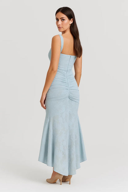 Asymmetrische Jurk met Drapeerdetail | Elegante Aansluitende Snit | Lichtgewicht en Ademend