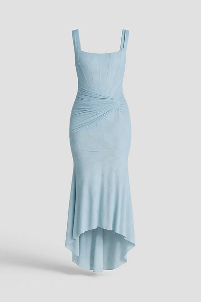 Asymmetrische Jurk met Drapeerdetail | Elegante Aansluitende Snit | Lichtgewicht en Ademend