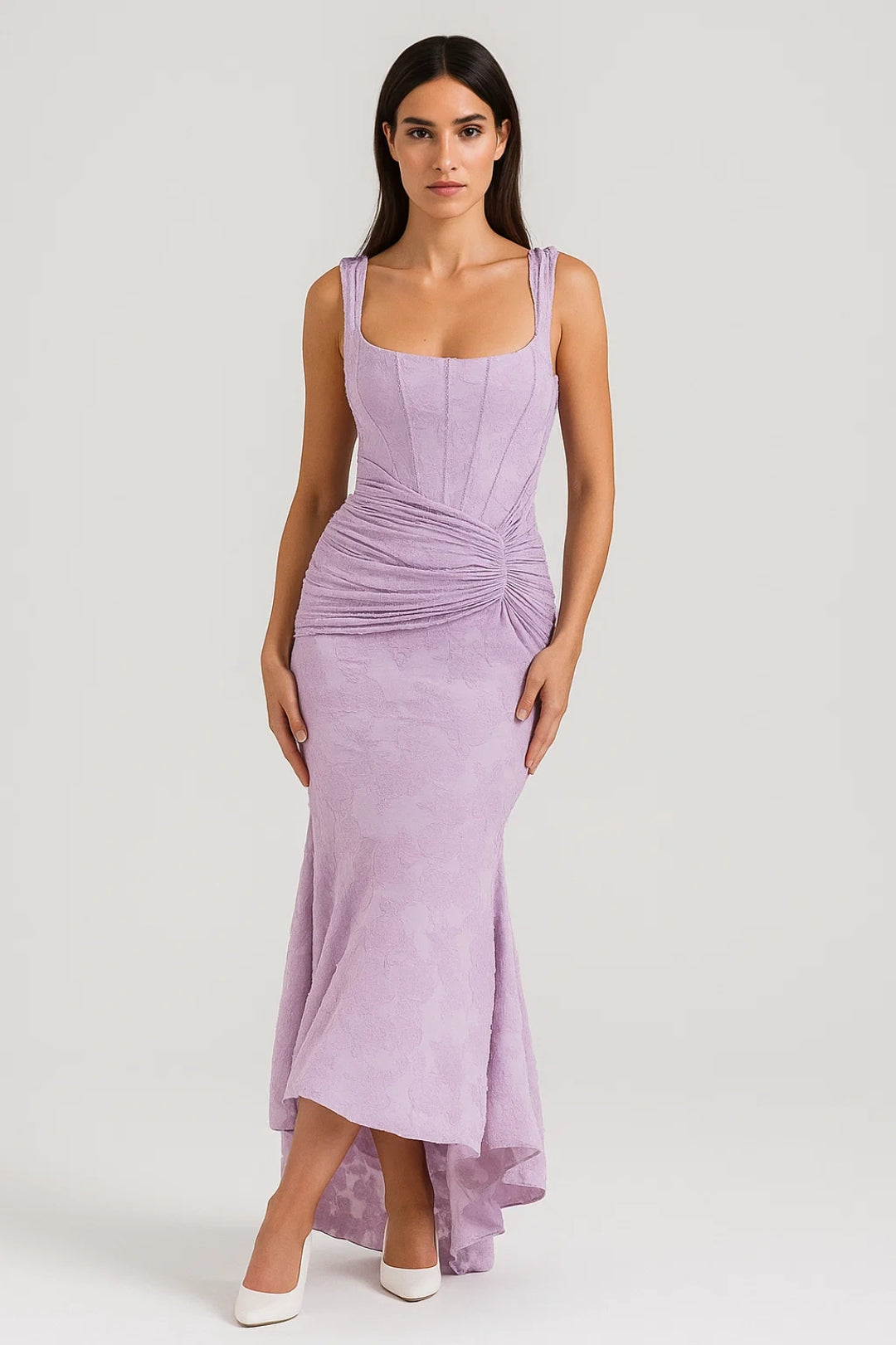 Asymmetrische Jurk met Drapeerdetail | Elegante Aansluitende Snit | Lichtgewicht en Ademend