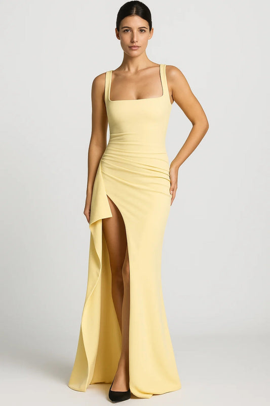 Avondjurk | Asymmetrisch Design met Hoge Split | Elegant en Minimalistisch