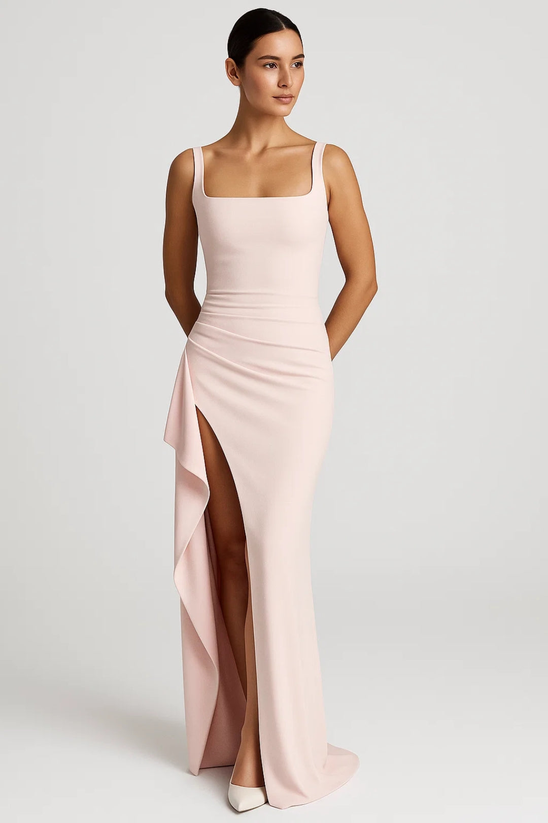 Avondjurk | Asymmetrisch Design met Hoge Split | Elegant en Minimalistisch