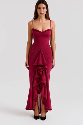 Dames Jurk | Getailleerd Maxi | Met Volantdetail | Zomer