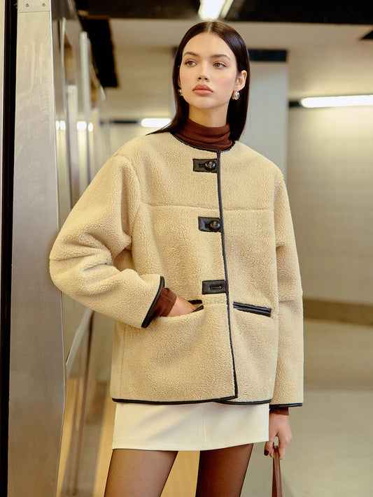 Teddy Jas Met Leren Accenten | Warmte & Minimalistisch Design