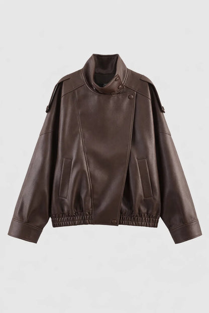 Biker Jas Dames - Oversized Model met Opstaande Kraag