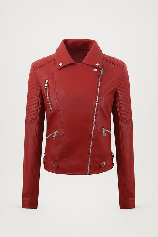 Bikerjas Dames | Kort en Stoer Design | Ritsdetails en Stevige Look