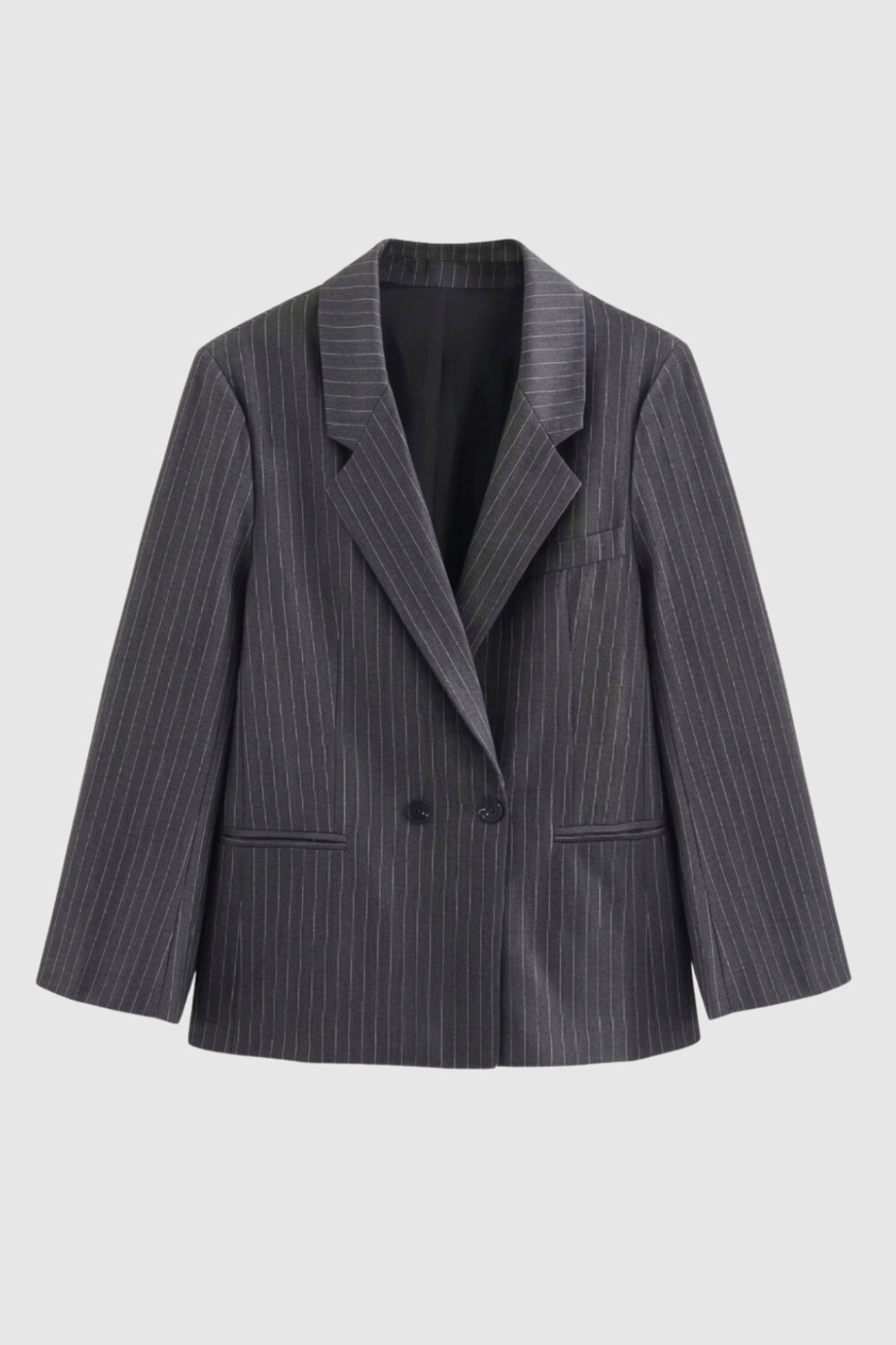 Blazer Dames - Oversized Krijgstreep met Dubbele Knopen | Elegant