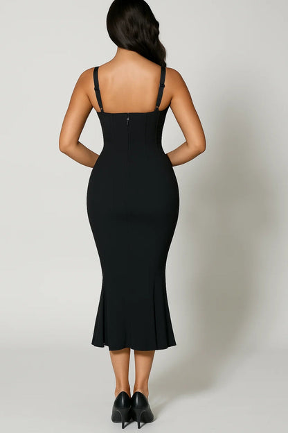 Bodycon Midi Jurk | Figuurvolgend Model met Uitlopende Zoom | Lichtgewicht en Ademend