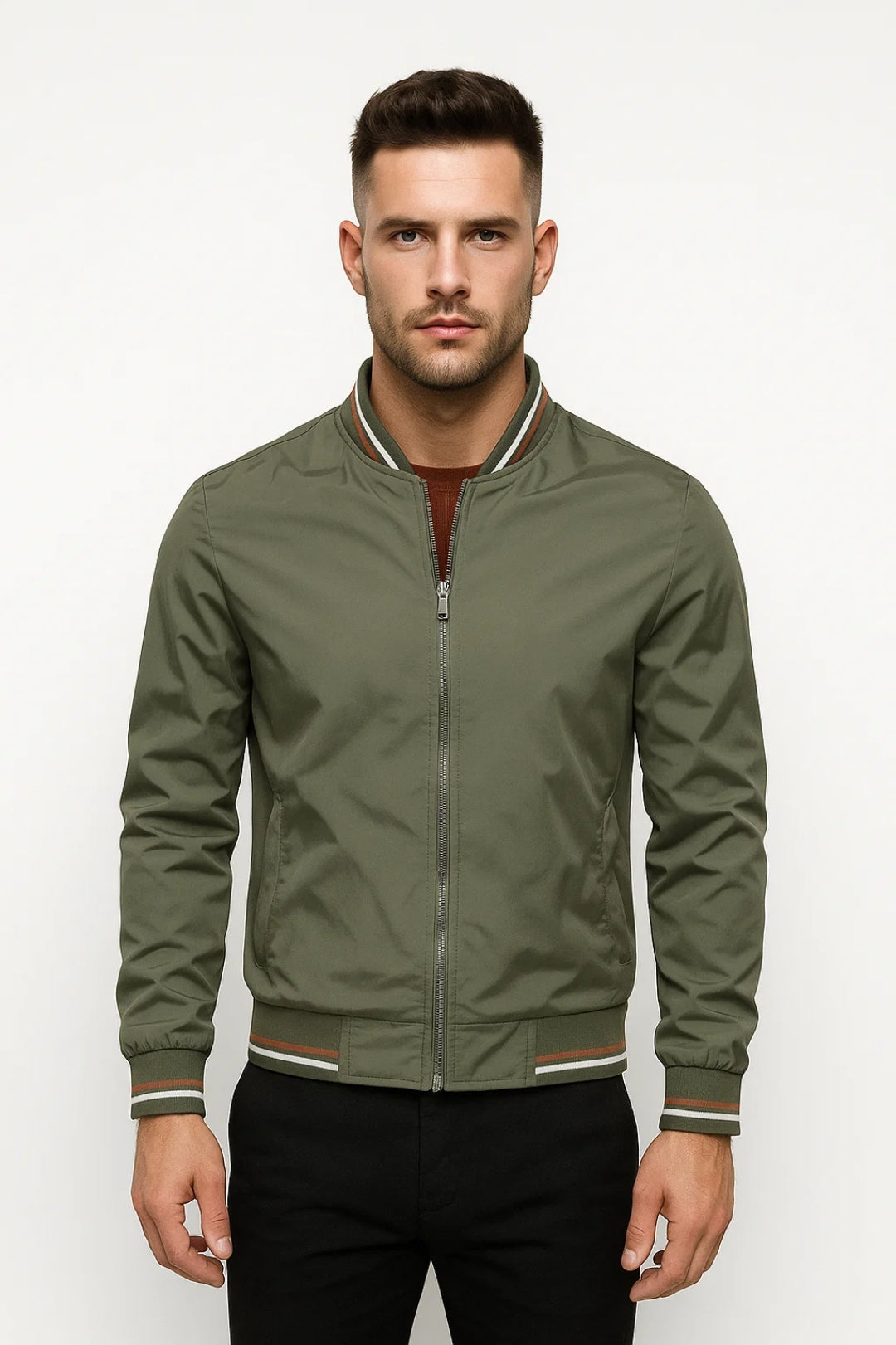 Bomberjack Heren | Gestreepte Boorden | Sportief | All-Season | Comfortabele pasvorm